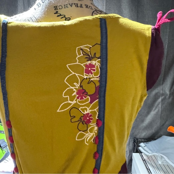 Vintage Y2K Coline Mini Dress Size Medium Boho Whimsical Coquette Floral Bold - Picture 9 of 16